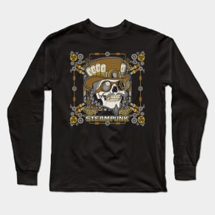 Steampunk Mechanical Skull Long Sleeve T-Shirt